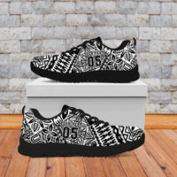 Custom Fiji Rugby Sneakers Fijian Tapa Pattern Black Version LT05 - Polynesian Pride