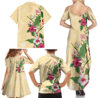 Hawaii Tropical Flowers Polynesian Tattoo – Family Matching Maxi Dress & Hawaiian Shirt – Buttermilk LT05 - Polynesian Pride