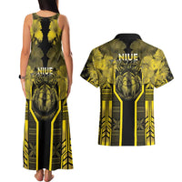 Niue The Rock Couples Matching Tank Maxi Dress and Hawaiian Shirt The Island Of The Uga LT05 - Polynesian Pride