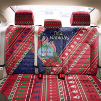 Guam Christmas Back Car Seat Cover Felis Nabidat Guaman Seal With Poinsettia LT05 - Polynesian Pride