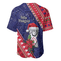 Guam Christmas Baseball Jersey Felis Nabidat Guaman Seal With Poinsettia LT05 - Polynesian Pride