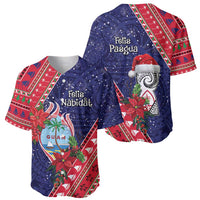 Guam Christmas Baseball Jersey Felis Nabidat Guaman Seal With Poinsettia LT05 - Polynesian Pride