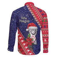 Guam Christmas Family Matching Tank Maxi Dress and Hawaiian Shirt Felis Nabidat Guaman Seal With Poinsettia LT05 - Polynesian Pride