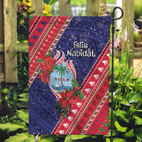 Guam Christmas Garden Flag Felis Nabidat Guaman Seal With Poinsettia LT05 Garden Flag Blue - Polynesian Pride