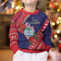 Guam Christmas Kid Ugly Christmas Sweater Felis Nabidat Guaman Seal With Poinsettia LT05 - Polynesian Pride