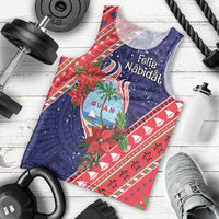 Guam Christmas Men Tank Top Felis Nabidat Guaman Seal With Poinsettia LT05 - Polynesian Pride