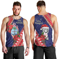 Guam Christmas Men Tank Top Felis Nabidat Guaman Seal With Poinsettia LT05 - Polynesian Pride
