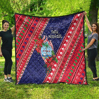 Guam Christmas Quilt Felis Nabidat Guaman Seal With Poinsettia LT05 - Polynesian Pride