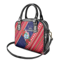 Guam Christmas Shoulder Handbag Felis Nabidat Guaman Seal With Poinsettia LT05 - Polynesian Pride