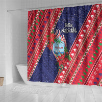 Guam Christmas Shower Curtain Felis Nabidat Guaman Seal With Poinsettia LT05 - Polynesian Pride