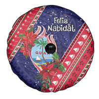 Guam Christmas Spare Tire Cover Felis Nabidat Guaman Seal With Poinsettia LT05 - Polynesian Pride