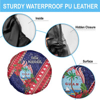 Guam Christmas Spare Tire Cover Felis Nabidat Guaman Seal With Poinsettia LT05 - Polynesian Pride