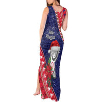 Guam Christmas Tank Maxi Dress Felis Nabidat Guaman Seal With Poinsettia LT05 - Polynesian Pride