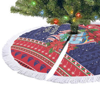 Guam Christmas Tree Skirt Felis Nabidat Guaman Seal With Poinsettia LT05 - Polynesian Pride