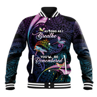 Personalised Polynesia Memorial Baseball Jacket Always Remembered Dragonfly Polynesian Style