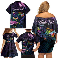 Personalised Polynesia Memorial Family Matching Off Shoulder Short Dress and Hawaiian Shirt Always Remembered Dragonfly Polynesian Style LT05 - Polynesian Pride