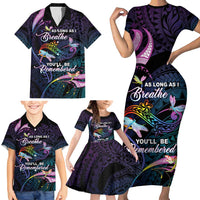 Personalised Polynesia Memorial Family Matching Short Sleeve Bodycon Dress and Hawaiian Shirt Always Remembered Dragonfly Polynesian Style LT05 - Polynesian Pride