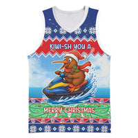 New Zealand Christmas Basketball Jersey Funny Jet Ride Kiwi Xmas LT05 Unisex Blue - Polynesian Pride