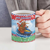 New Zealand Christmas Ceramic Mug Funny Jet Ride Kiwi Xmas - Polynesian Pride