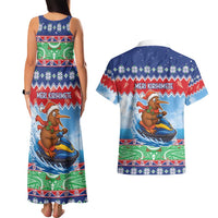 New Zealand Christmas Couples Matching Tank Maxi Dress and Hawaiian Shirt Funny Jet Ride Kiwi Xmas LT05 - Polynesian Pride