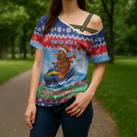 New Zealand Christmas Cross Shoulder Shirt Funny Jet Ride Kiwi Xmas LT05 - Polynesian Pride