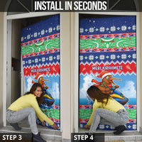 New Zealand Christmas Door Cover Funny Jet Ride Kiwi Xmas LT05 - Polynesian Pride