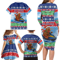 New Zealand Christmas Family Matching Long Sleeve Bodycon Dress and Hawaiian Shirt Funny Jet Ride Kiwi Xmas LT05 - Polynesian Pride