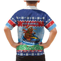 New Zealand Christmas Family Matching Mermaid Dress and Hawaiian Shirt Funny Jet Ride Kiwi Xmas LT05 - Polynesian Pride
