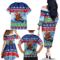 New Zealand Christmas Family Matching Off The Shoulder Long Sleeve Dress and Hawaiian Shirt Funny Jet Ride Kiwi Xmas LT05 - Polynesian Pride