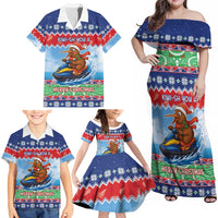 New Zealand Christmas Family Matching Off Shoulder Maxi Dress and Hawaiian Shirt Funny Jet Ride Kiwi Xmas LT05 - Polynesian Pride