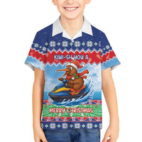 New Zealand Christmas Kid Hawaiian Shirt Funny Jet Ride Kiwi Xmas LT05 Kid Blue - Polynesian Pride