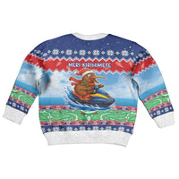 New Zealand Christmas Kid Ugly Christmas Sweater Funny Jet Ride Kiwi Xmas LT05 - Polynesian Pride