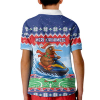 New Zealand Christmas Kid Polo Shirt Funny Jet Ride Kiwi Xmas LT05 - Polynesian Pride