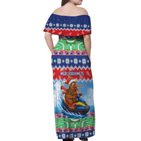 New Zealand Christmas Off Shoulder Maxi Dress Funny Jet Ride Kiwi Xmas LT05 - Polynesian Pride