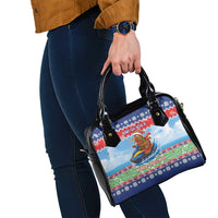 New Zealand Christmas Shoulder Handbag Funny Jet Ride Kiwi Xmas - Polynesian Pride