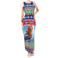 New Zealand Christmas Tank Maxi Dress Funny Jet Ride Kiwi Xmas LT05 Women Blue - Polynesian Pride