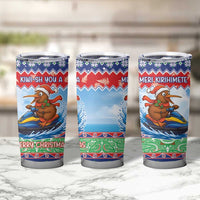 New Zealand Christmas Tumbler Cup Funny Jet Ride Kiwi Xmas LT05 - Polynesian Pride