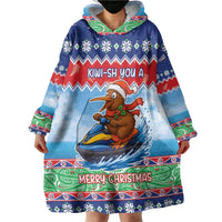 New Zealand Christmas Wearable Blanket Hoodie Funny Jet Ride Kiwi Xmas LT05 - Polynesian Pride