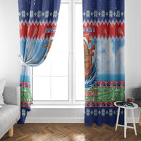 New Zealand Christmas Window Curtain Funny Jet Ride Kiwi Xmas - Polynesian Pride
