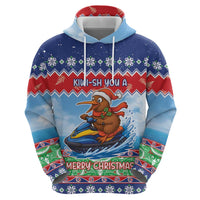 New Zealand Christmas Zip Hoodie Funny Jet Ride Kiwi Xmas LT05 - Polynesian Pride