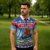 New Zealand Christmas Zipper Polo Shirt Funny Jet Ride Kiwi Xmas LT05 - Polynesian Pride