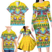 Hawaii Christmas Family Matching Long Sleeve Bodycon Dress and Hawaiian Shirt Mele Kalikimaka Tropical Vibes LT05 - Polynesian Pride