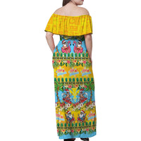 Hawaii Christmas Family Matching Off Shoulder Maxi Dress and Hawaiian Shirt Mele Kalikimaka Tropical Vibes LT05 - Polynesian Pride
