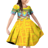 Hawaii Christmas Family Matching Off Shoulder Short Dress and Hawaiian Shirt Mele Kalikimaka Tropical Vibes LT05 Daughter's Dress Colorful - Polynesian Pride