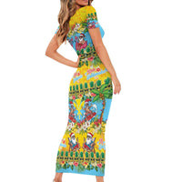 Hawaii Christmas Family Matching Short Sleeve Bodycon Dress and Hawaiian Shirt Mele Kalikimaka Tropical Vibes LT05 - Polynesian Pride