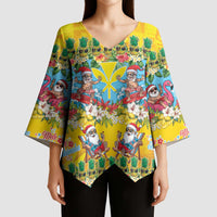Hawaii Christmas Kimono Sleeve Blouse Mele Kalikimaka Tropical Vibes - Polynesian Pride