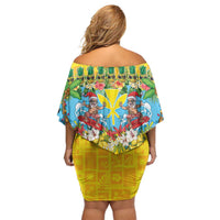 Hawaii Christmas Off Shoulder Short Dress Mele Kalikimaka Tropical Vibes - Polynesian Pride