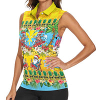Hawaii Christmas Women Sleeveless Polo Shirt Mele Kalikimaka Tropical Vibes LT05 - Polynesian Pride
