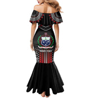 Personalised Samoa Black Saturday Family Matching Mermaid Dress and Hawaiian Shirt Samoan Warrior Tribal Pattern LT05 - Polynesian Pride