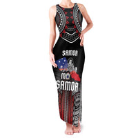 Personalised Samoa Black Saturday Family Matching Tank Maxi Dress and Hawaiian Shirt Samoan Warrior Tribal Pattern LT05 Mom's Dress Black - Polynesian Pride